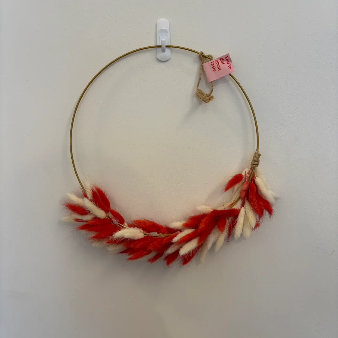 Red & White Floral Wreath - 12 inch thumbnail