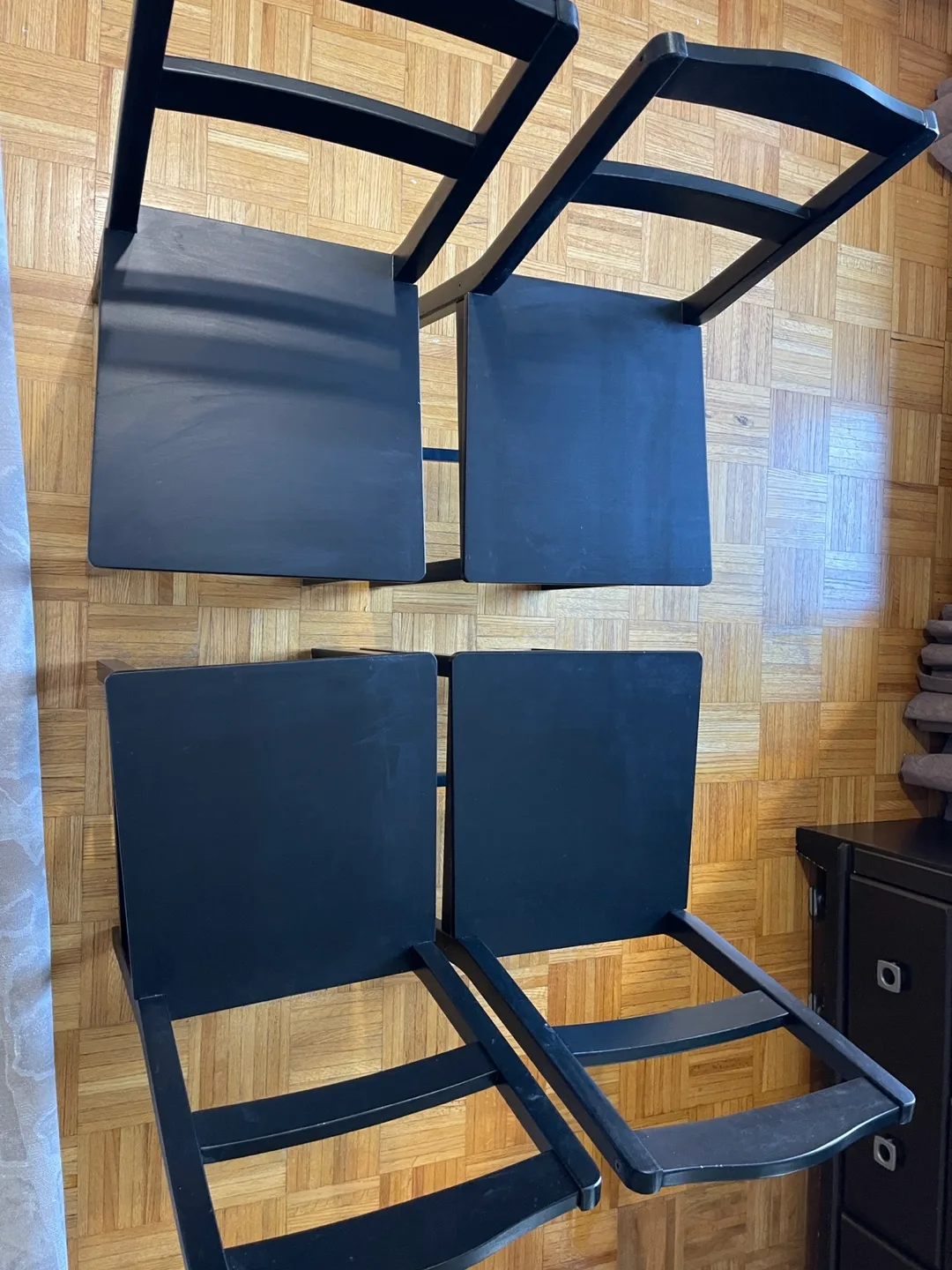 Ikea Black Dining Table & 4 Chairs thumbnail