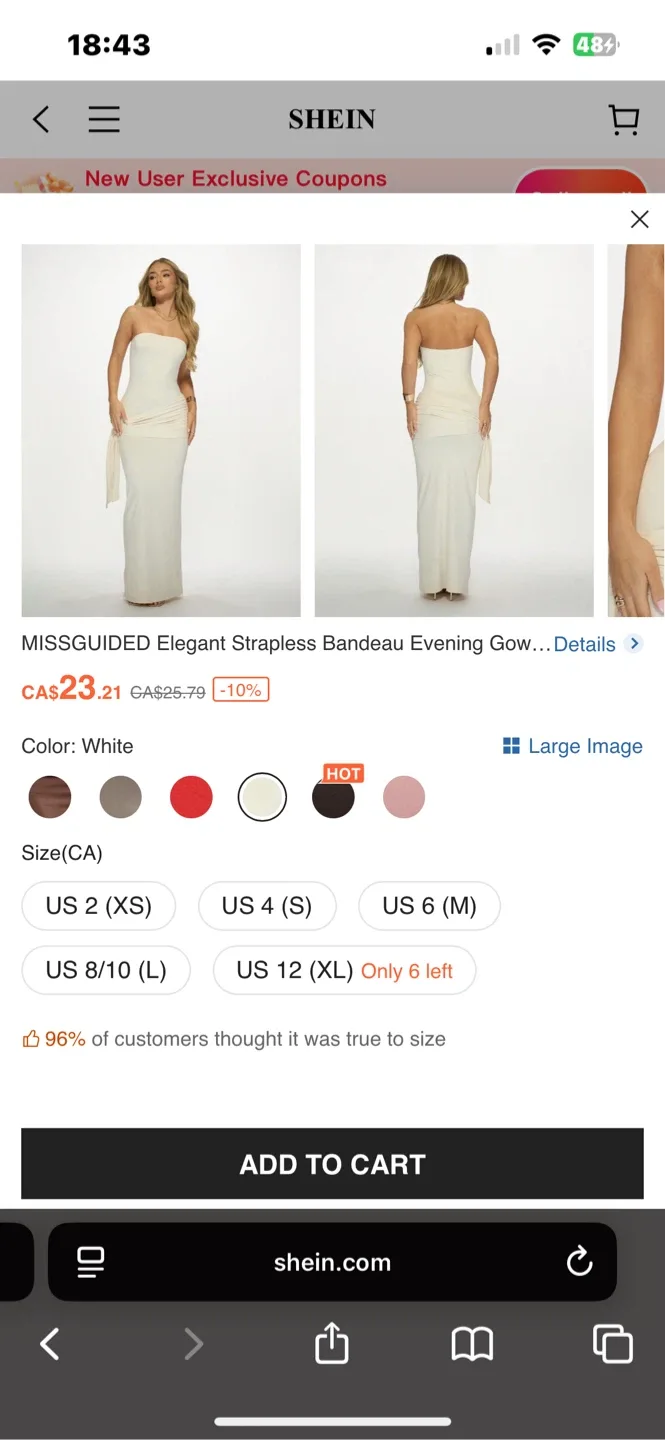 Missguided Strapless Bandeau Evening Gown - Size US 4 image indicator(3)