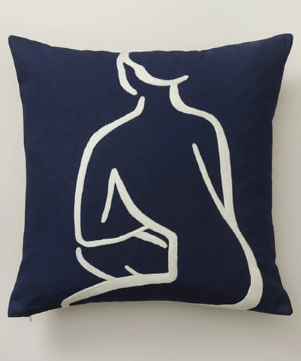 Embroidered Woman Figure 18”x18” - Pillow Cover Only thumbnail