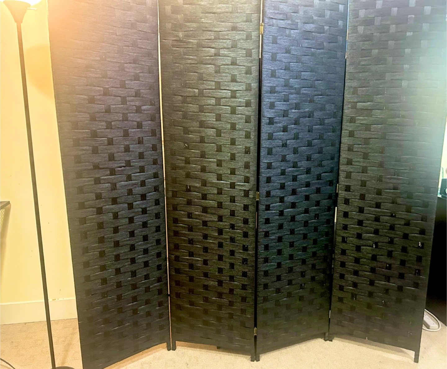 Black Woven Room Divider - photo 2