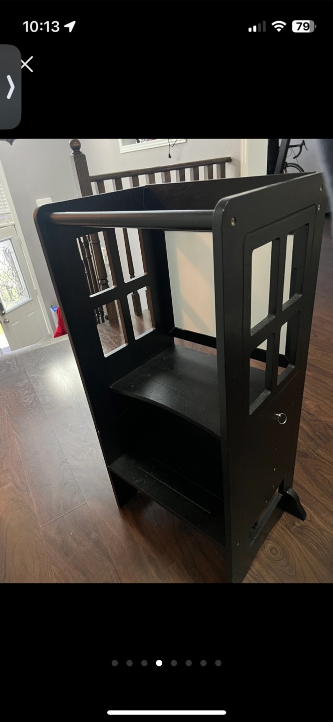 Black Convertible Learning Tower w/ whiteboard/magnet board - photo 4