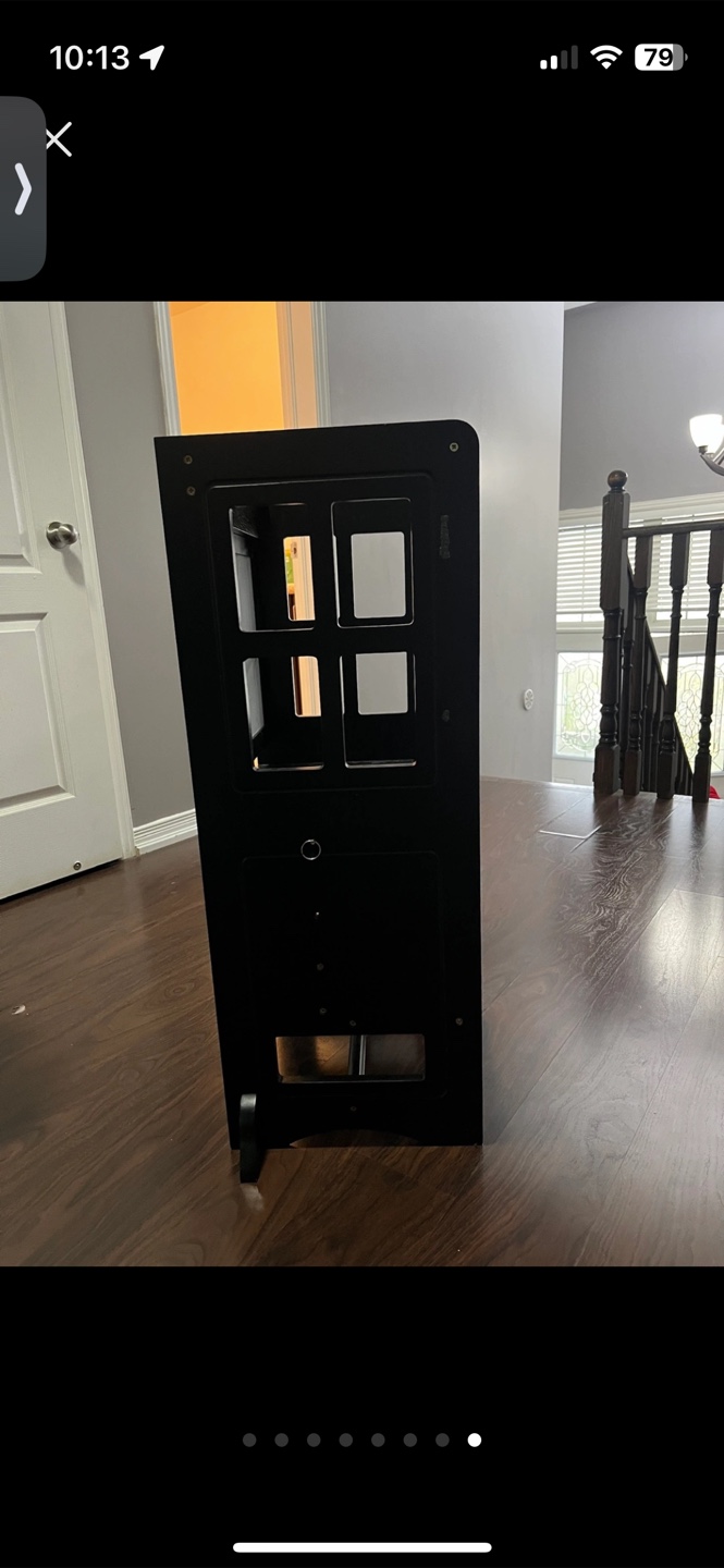 Black Convertible Learning Tower w/ whiteboard/magnet board