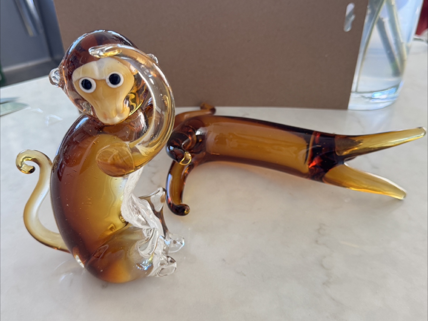 Glass Monkey Figurines