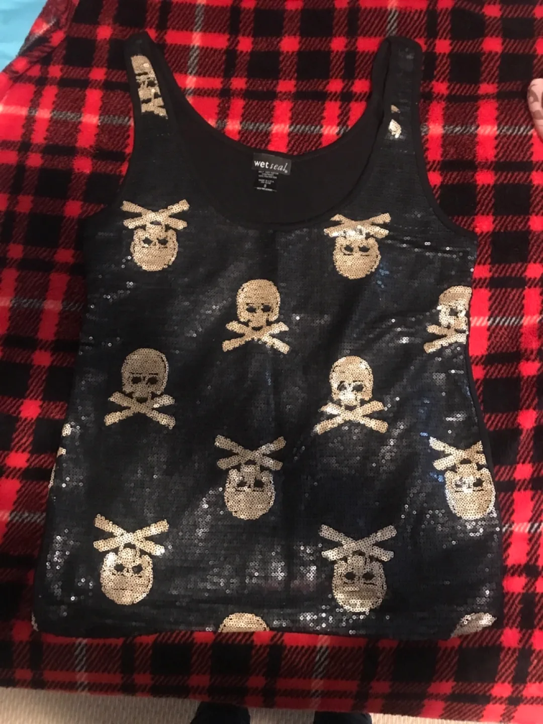 Wet Seal Skull Sequin Tank Top thumbnail