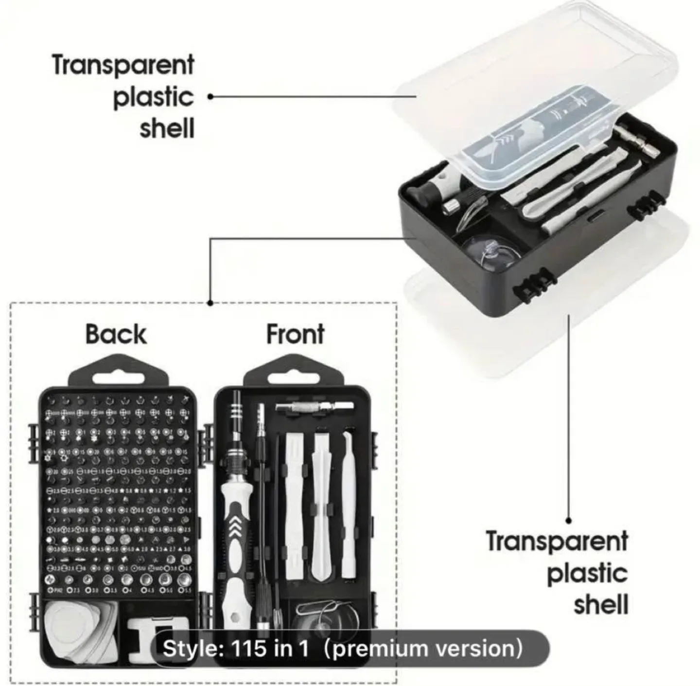 115 in 1 Upgraded Screwdriver Set with Strong Magnetic image indicator(7)