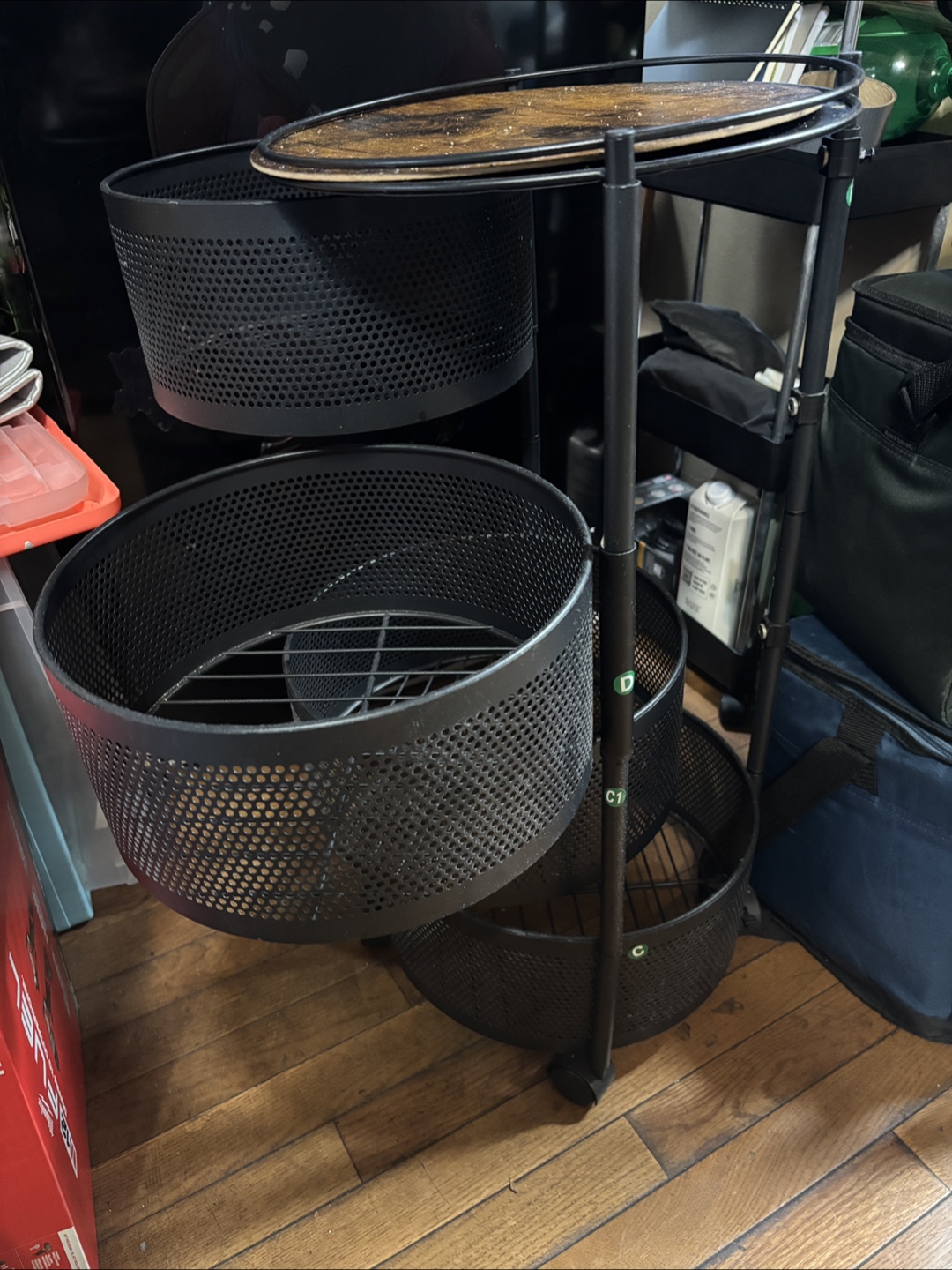 Rolling Utility Cart with 4-Tier Basket - photo 3