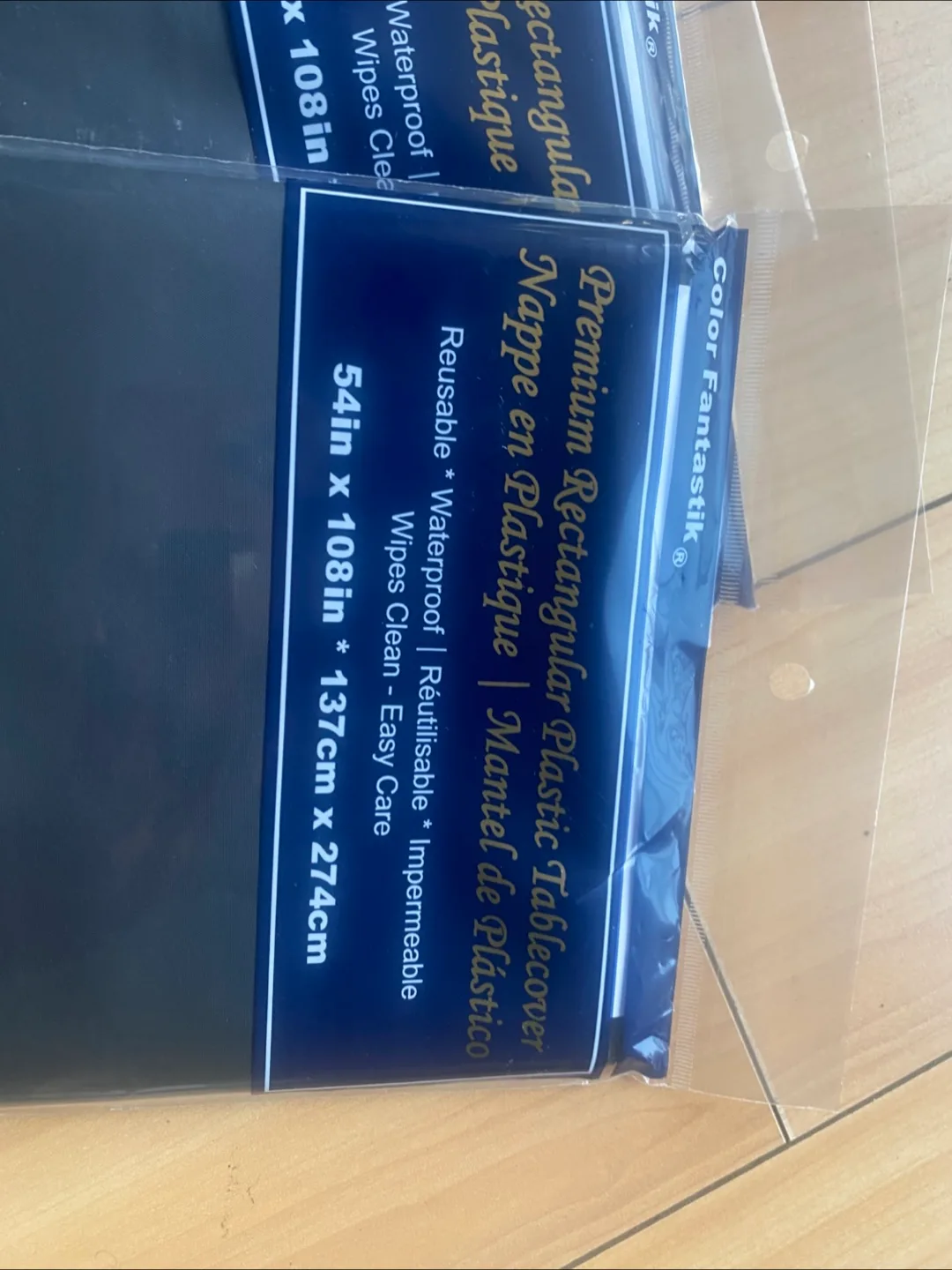 Three Color Fantastik Rectangular Plastic Tablecloth 54x108in image indicator(2)