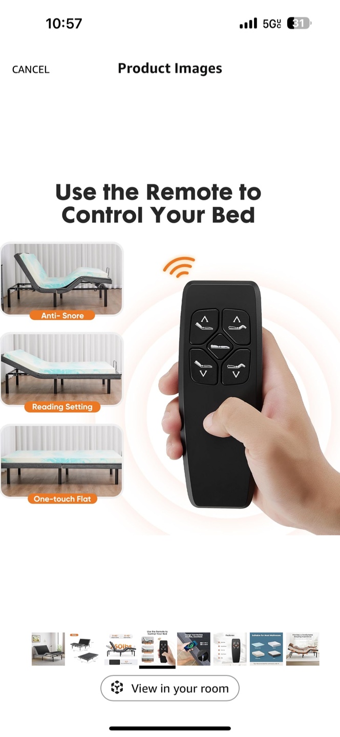 Full Adjustable electric Bed Frame with Remote - photo 5