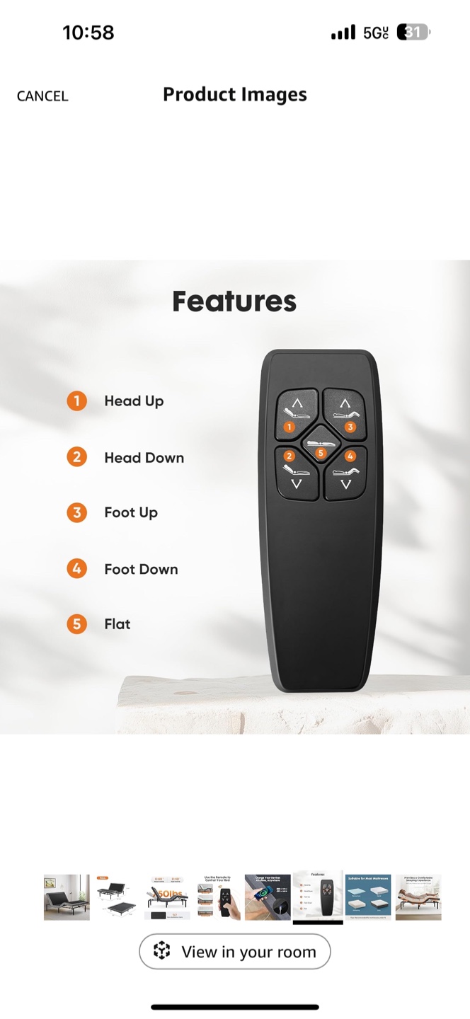 Full Adjustable electric Bed Frame with Remote - photo 3
