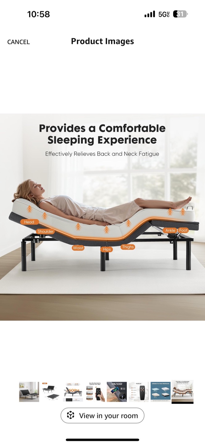 Full Adjustable electric Bed Frame with Remote