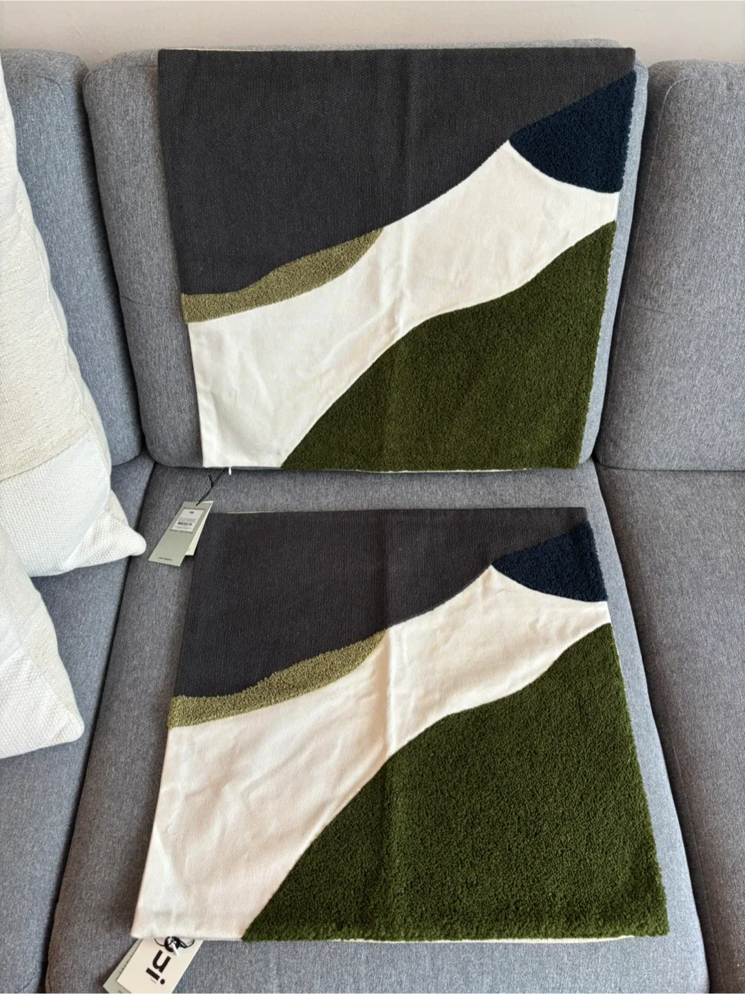 Set of 2 New Abstract Pillow Covers 18x18” by Indigo Oui thumbnail