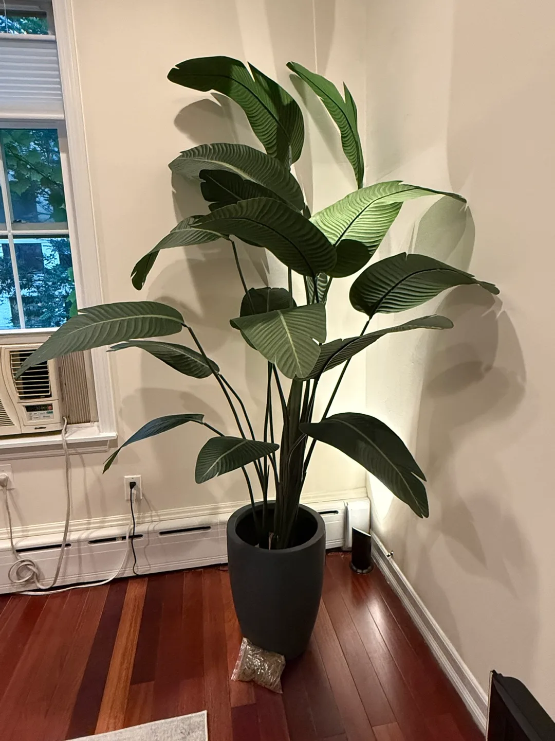 Faux Silk Bird of Paradise Floor Plant in Gray Pot image indicator(2)
