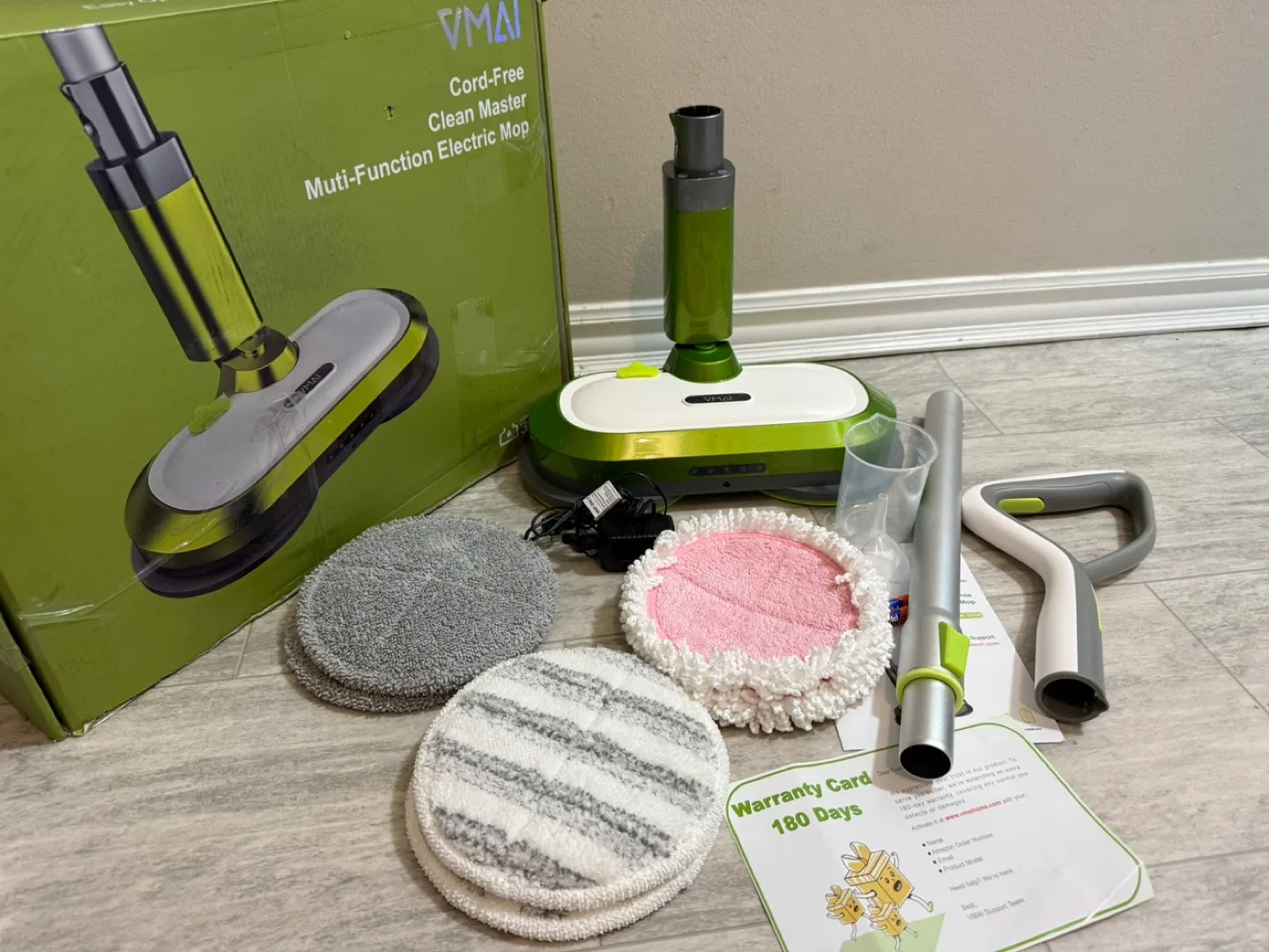 NEW Cordless Spin Mop with LED Headlights image indicator(4)