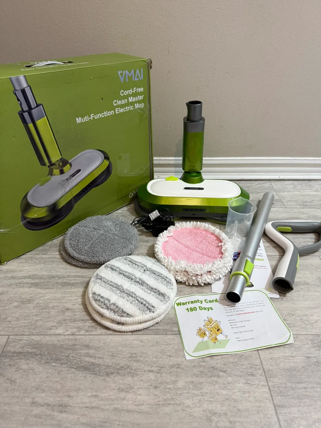 NEW Cordless Spin Mop with LED Headlights image indicator(2)