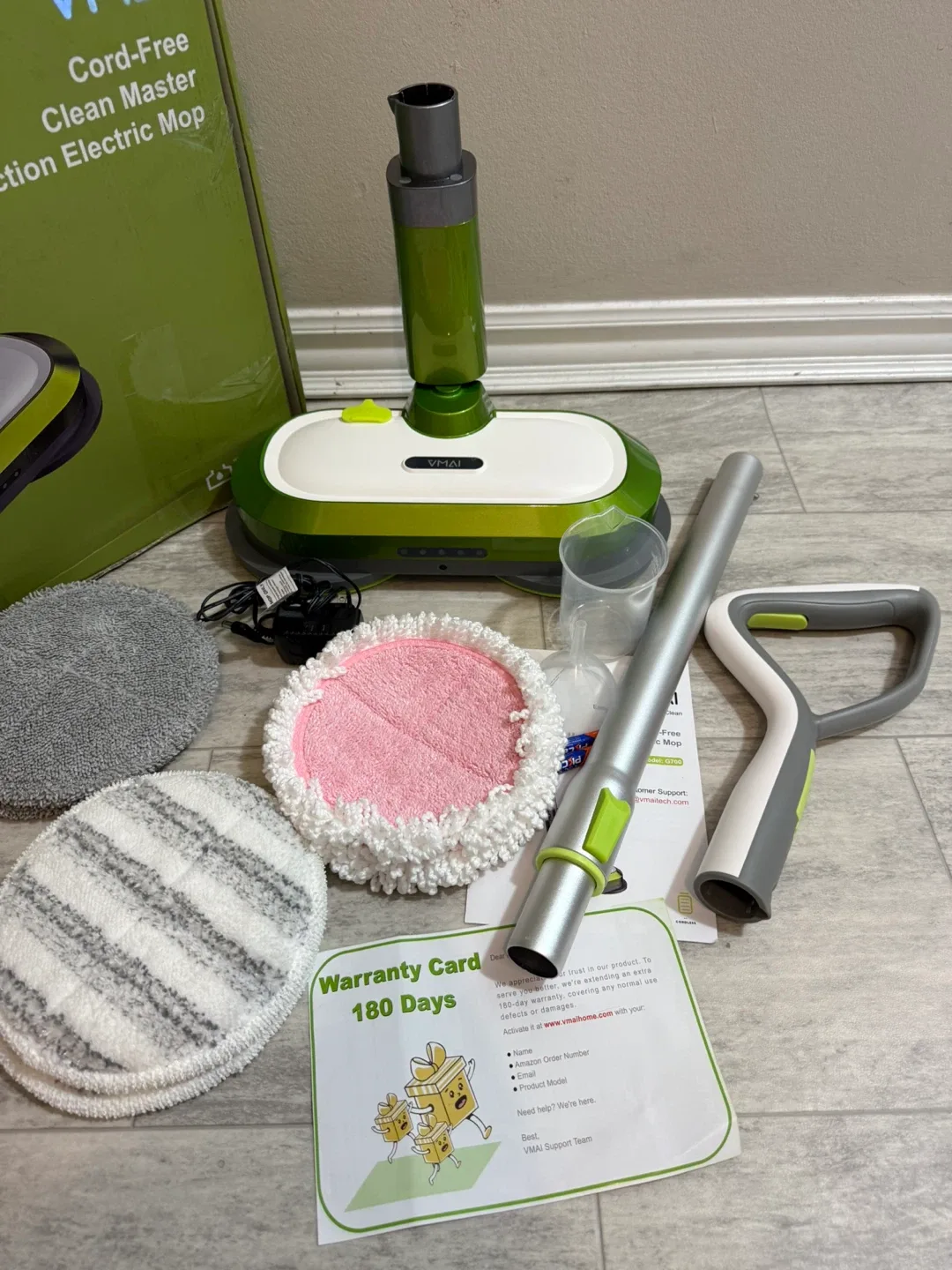 NEW Cordless Spin Mop with LED Headlights image indicator(3)