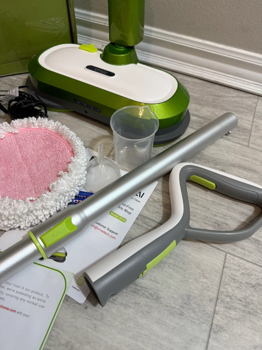 NEW Cordless Spin Mop with LED Headlights image indicator(6)