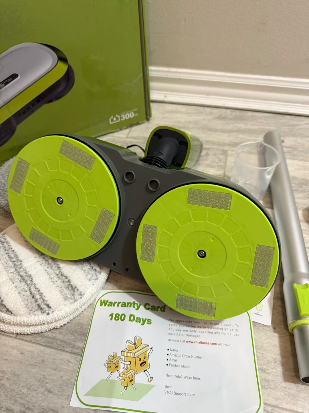 NEW Cordless Spin Mop with LED Headlights image indicator(7)