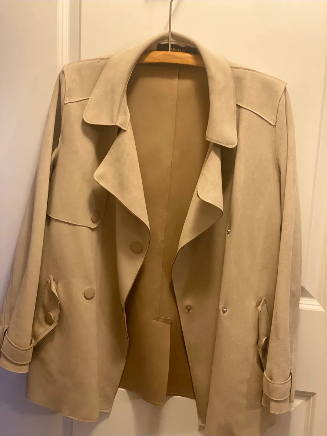 Zara Basic Beige Trench Coat - Size S thumbnail