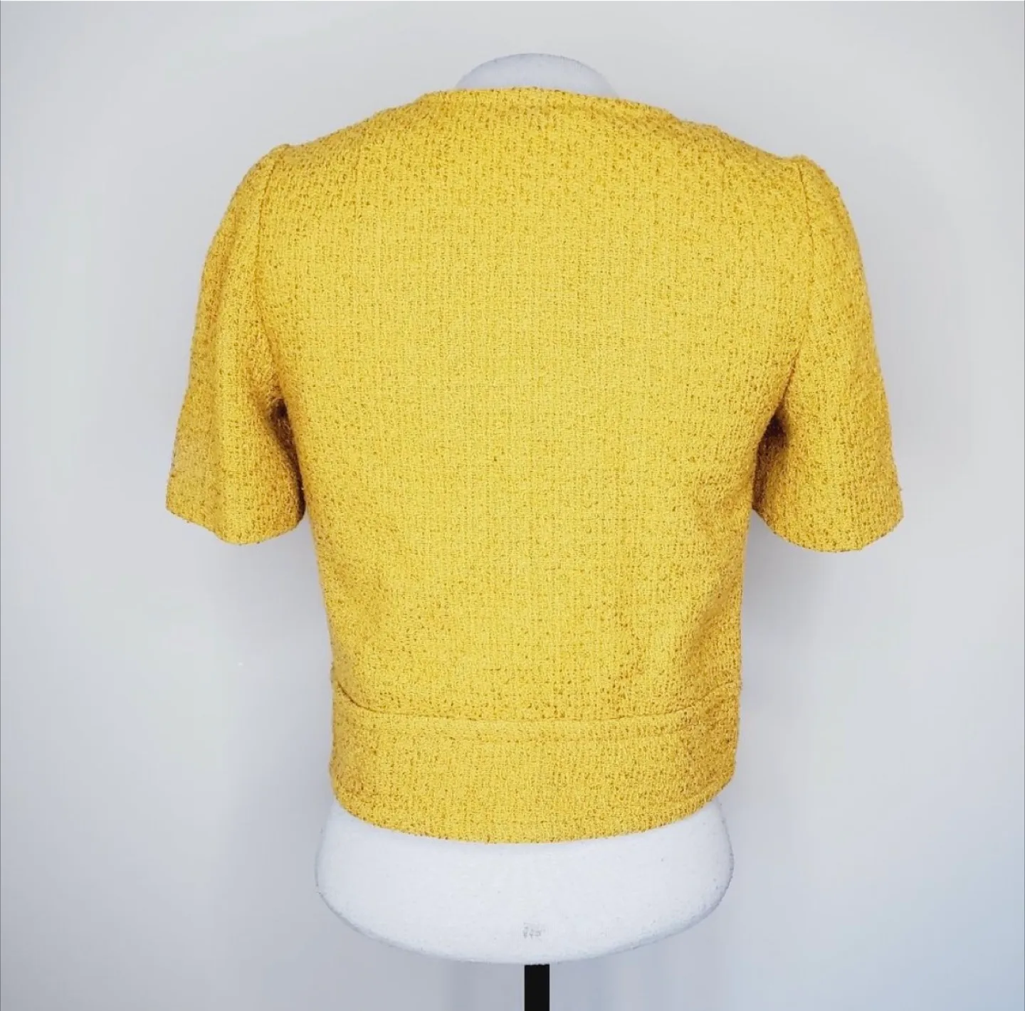 Anthropologie Mustard Yellow Retro Top - Size 2 image indicator(3)