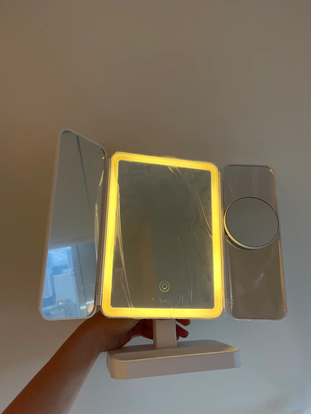 Tri-Fold Lighted Vanity Makeup Mirror, White image indicator(2)