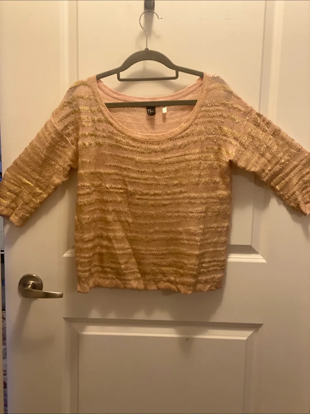 H&M Gold Sparkle Sweater - Size M thumbnail