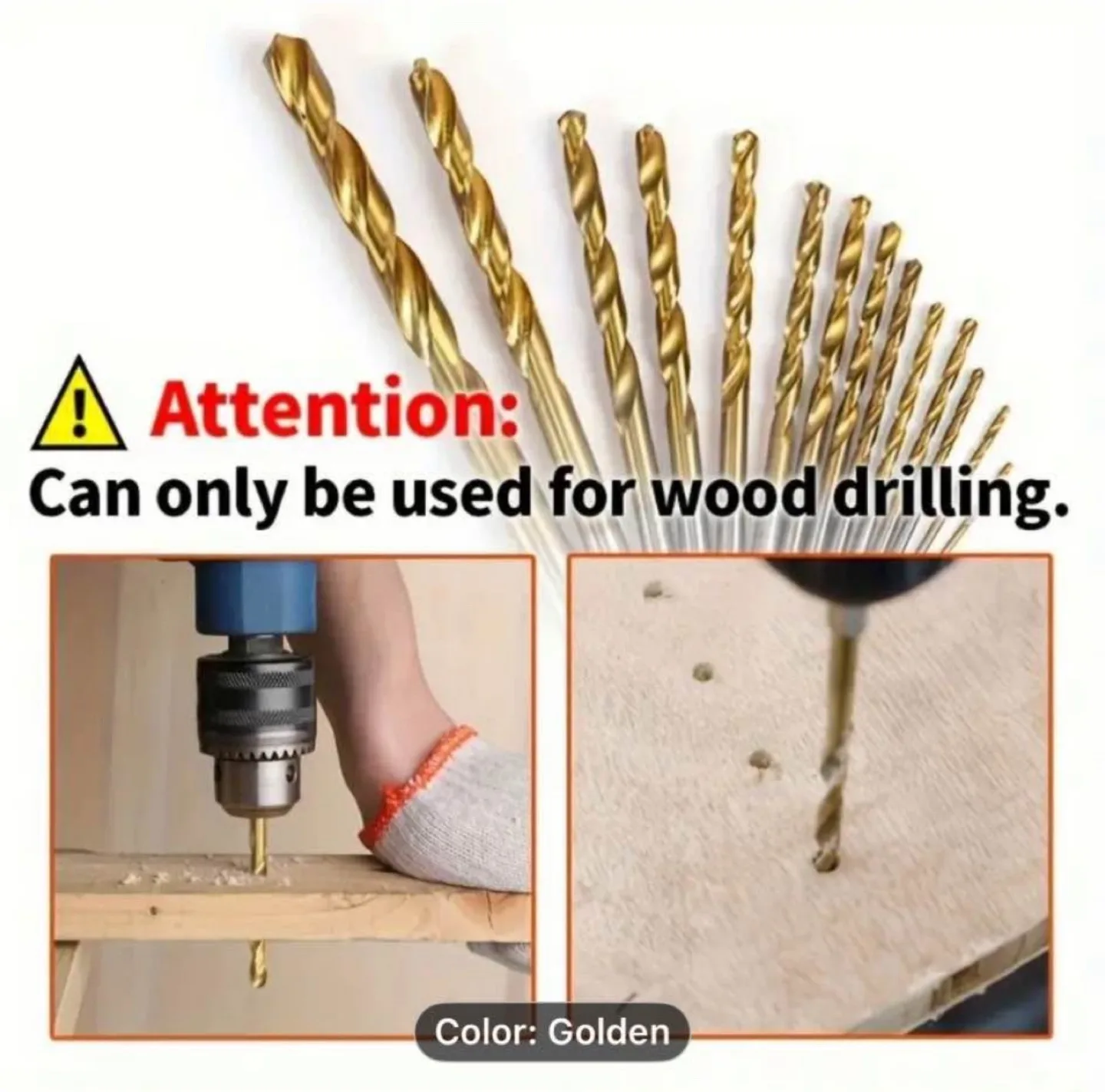 50pcs Titanium Coated High-Speed Steel Drill Bits image indicator(6)