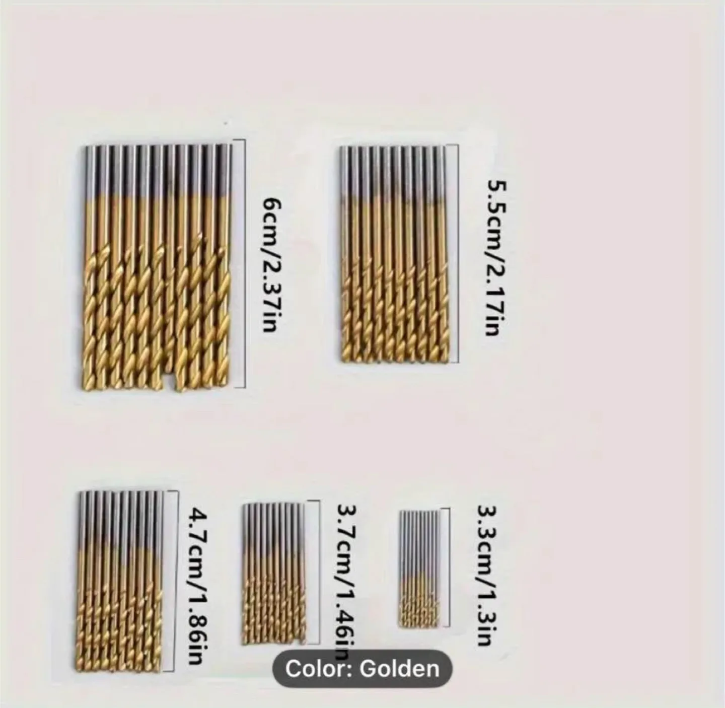 50pcs Titanium Coated High-Speed Steel Drill Bits image indicator(2)