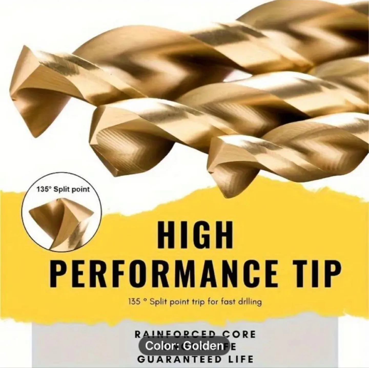 50pcs Titanium Coated High-Speed Steel Drill Bits image indicator(8)