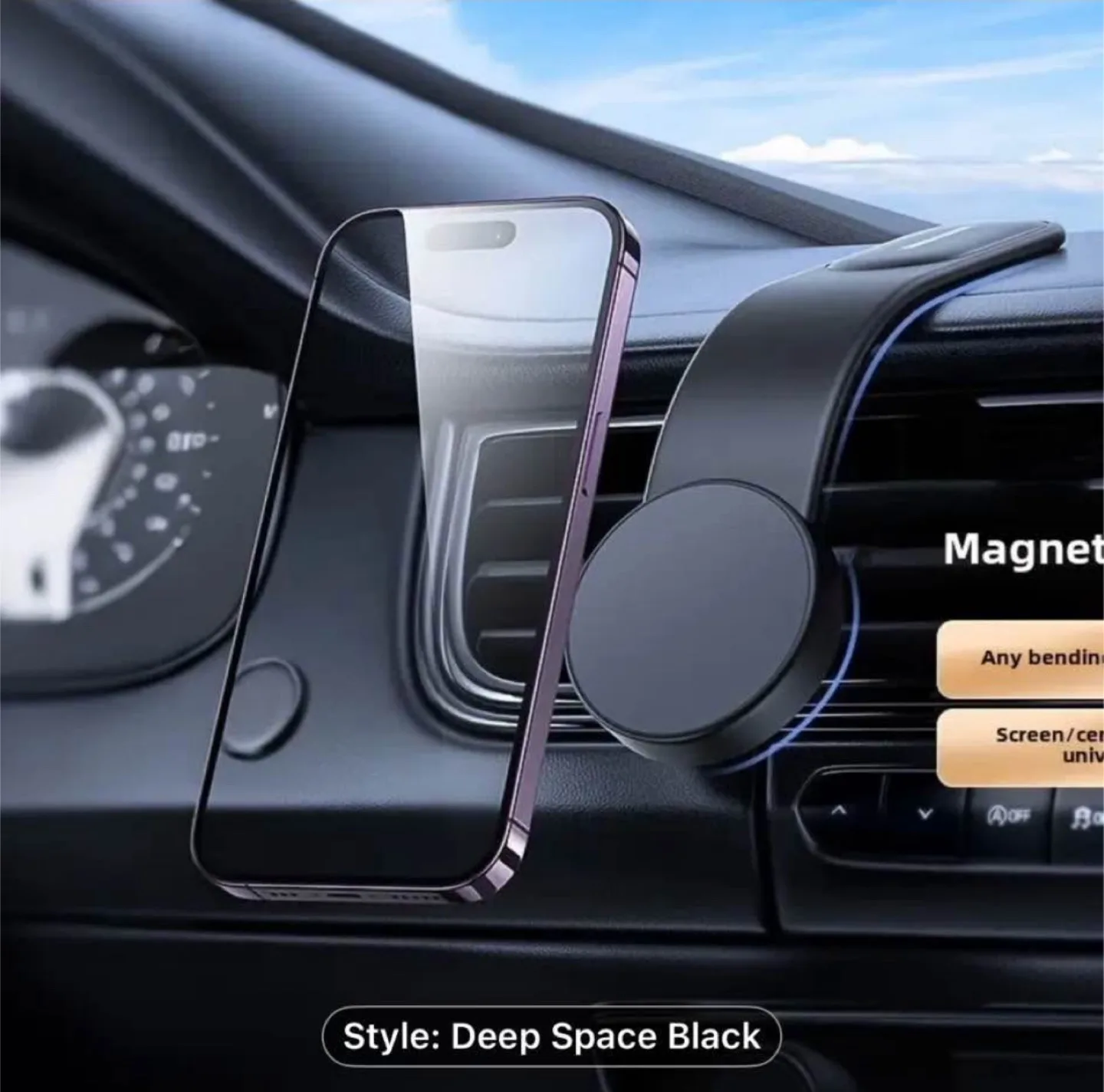 Strong Magnetic Car Phone Holder, Foldable Floating Screen Mount image indicator(4)