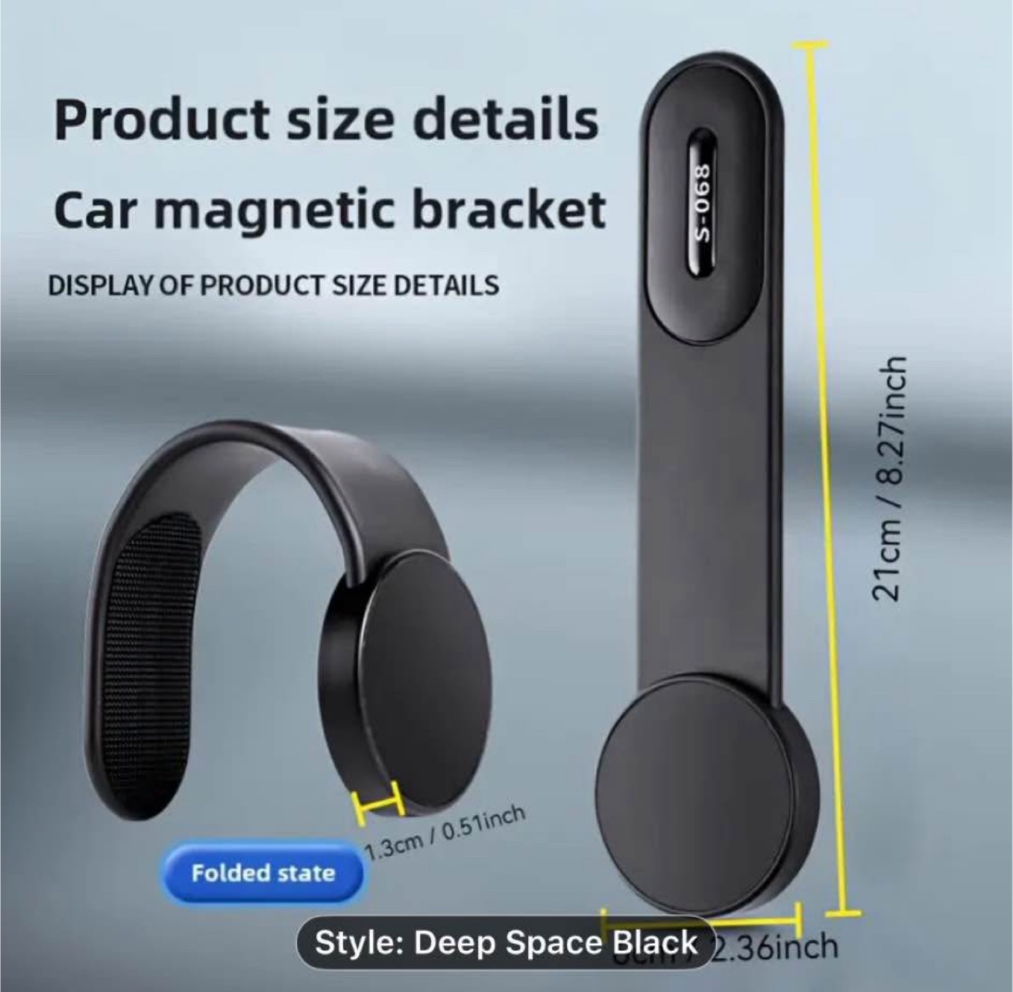 Strong Magnetic Car Phone Holder, Foldable Floating Screen Mount - photo 3