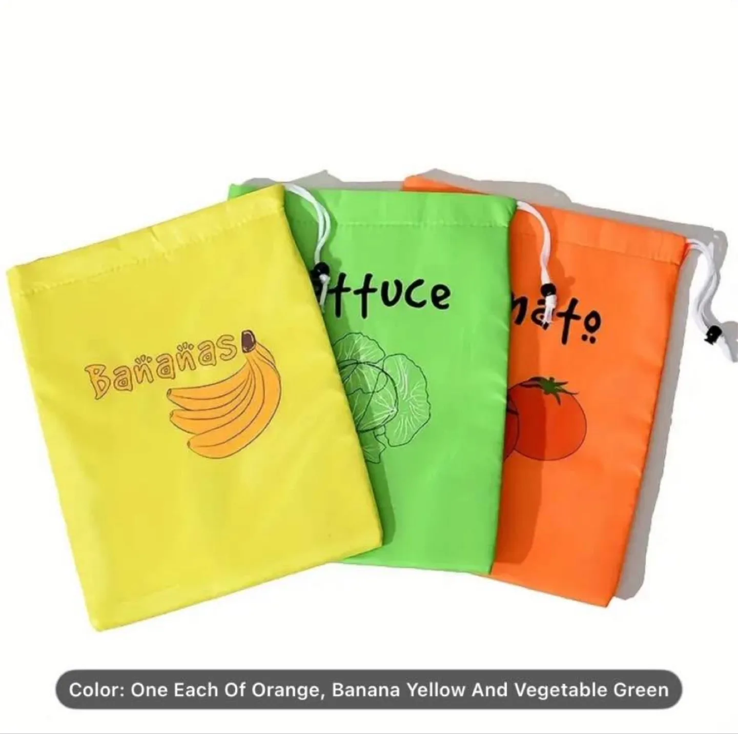 3pcs/set Fruit & Veggie Drawstring Bags image indicator(3)