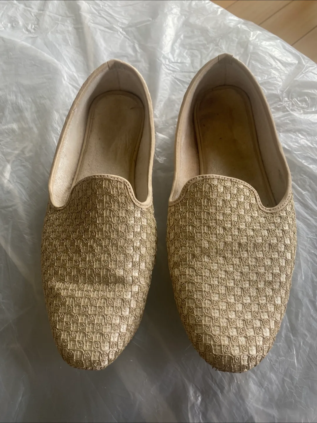 Gold Woven Loafers, Size 8 image indicator(2)