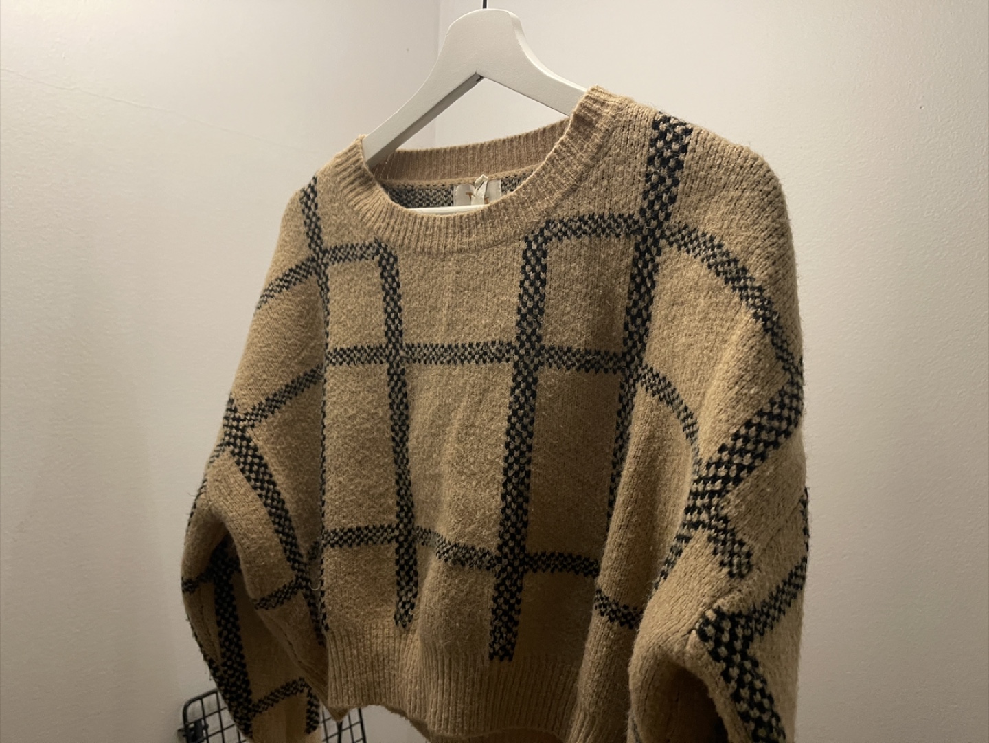 Tan Plaid Crop Sweater Law School Core - photo 3