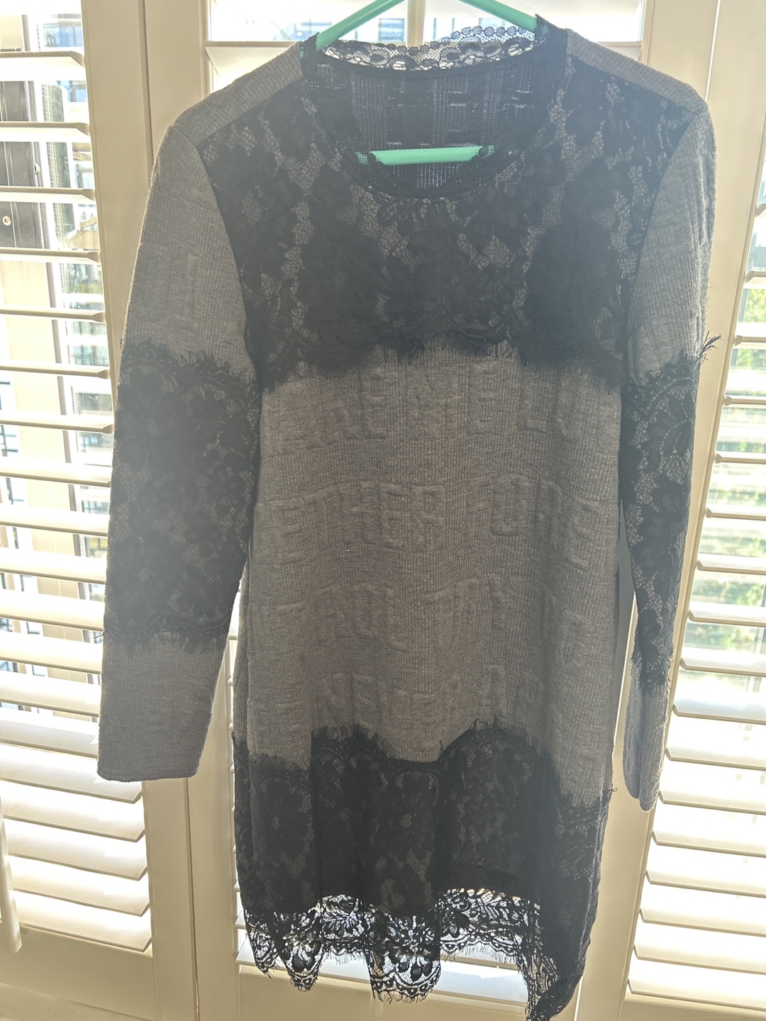 Grey Lace Trim Sweater - photo 4