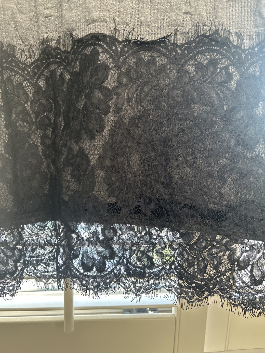 Grey Lace Trim Sweater - photo 3