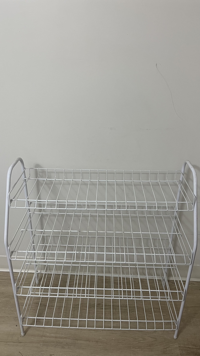 White Metal 4-Tier Shoe Rack