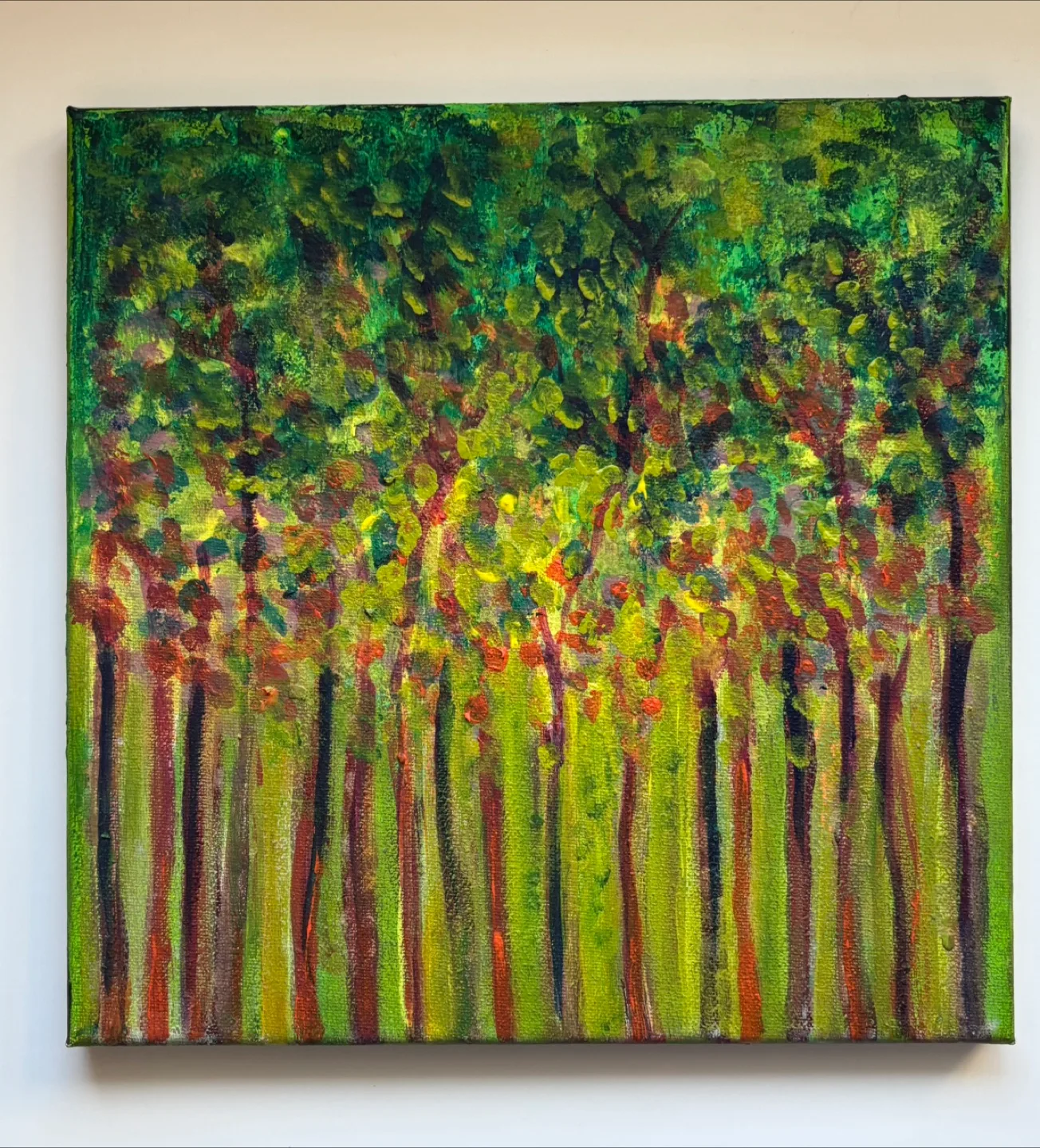 Original Forest Painting, 12x12 thumbnail