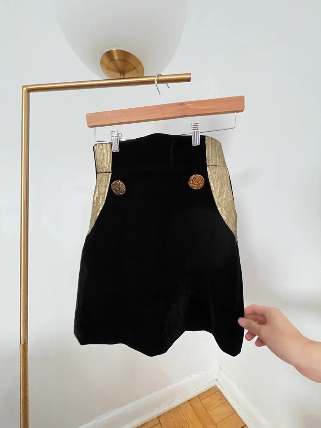Black Velvet Mini Skirt S/XS thumbnail