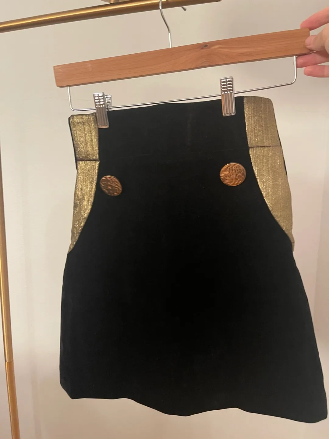 Black Velvet Mini Skirt S/XS image indicator(2)