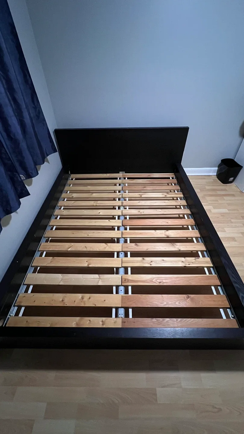 IKEA Malm Black Bed Frame - Queen Size + New mattress image indicator(2)