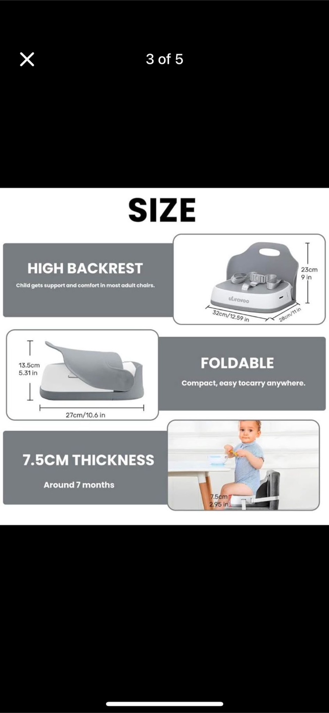 ubravoo Baby Booster Seat - Portable & Foldable - photo 3