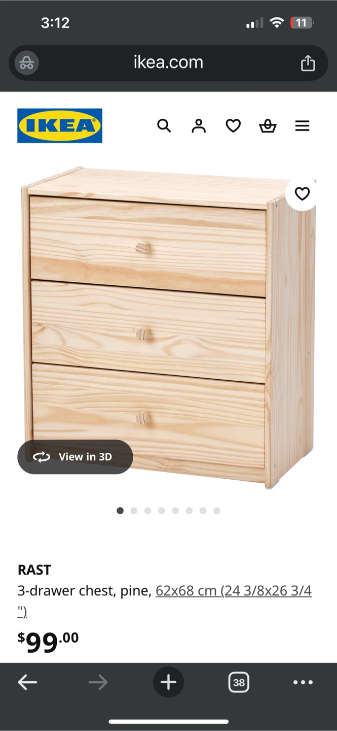 IKEA Rast 3-Drawer Chest - photo 3