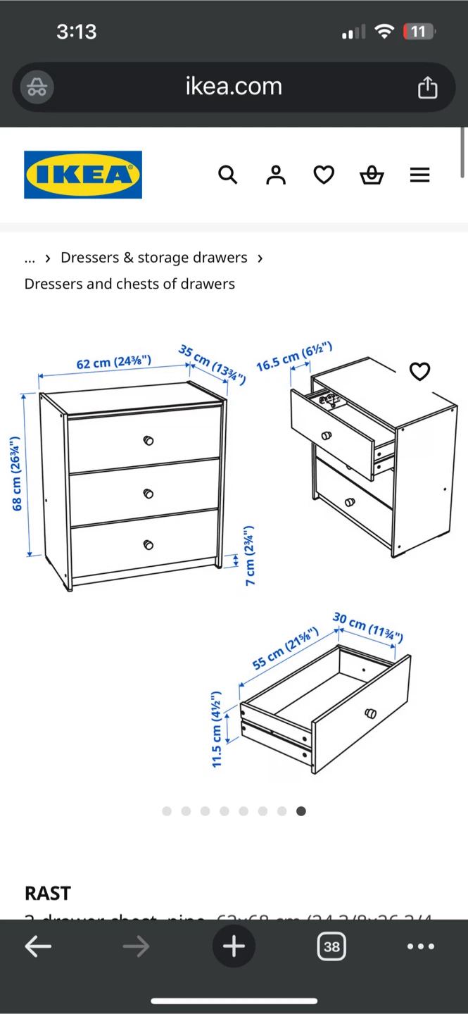 IKEA Rast 3-Drawer Chest