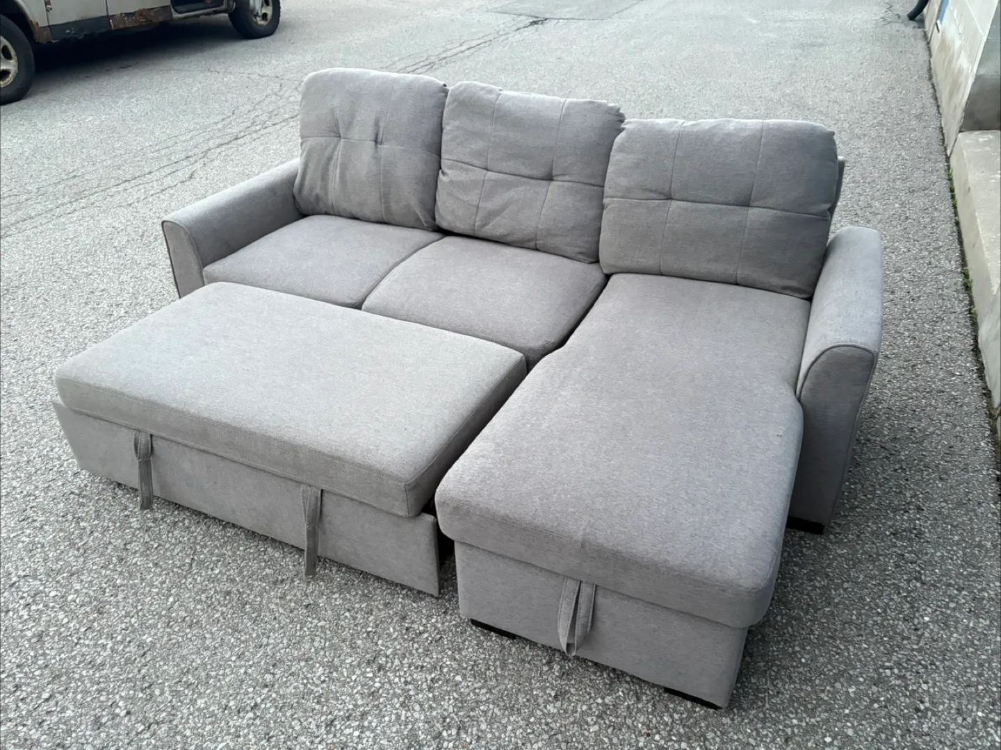 FREE DELIVERY✅• GREY SECTIONAL COUCH / SOFA BED w/ STORAGE image indicator(3)