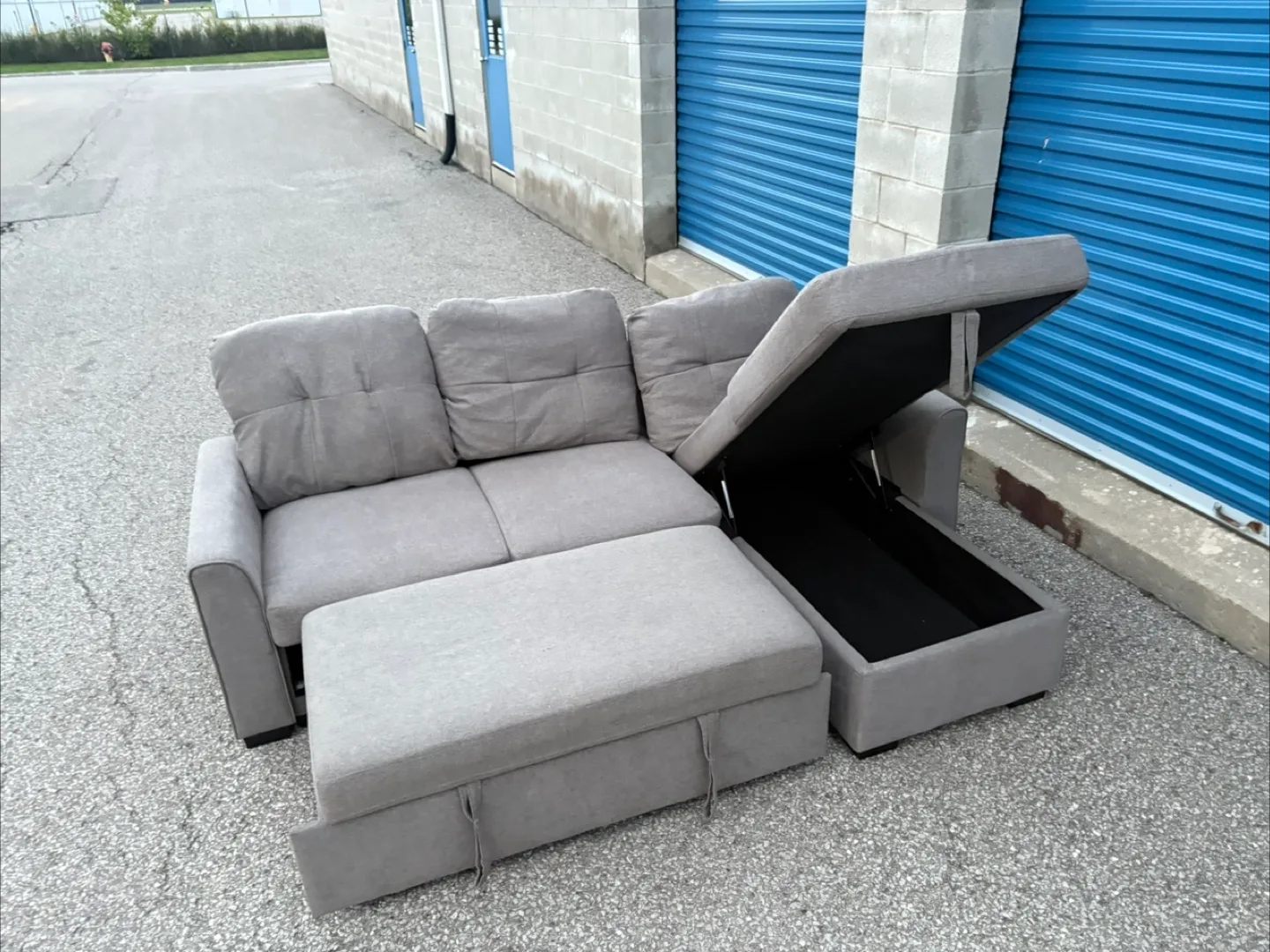 FREE DELIVERY✅• GREY SECTIONAL COUCH / SOFA BED w/ STORAGE image indicator(10)