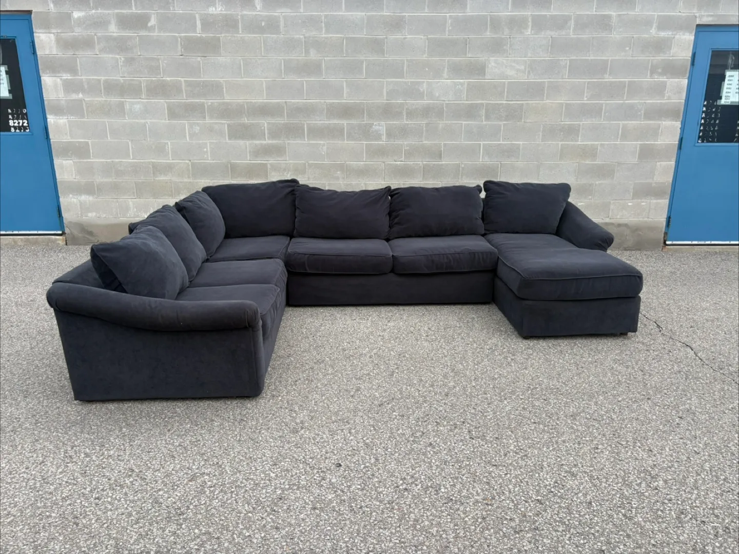 FREE DELIVERY✅• LARGE BLUE U SHAPE SECTIONAL COUCH / SOFA