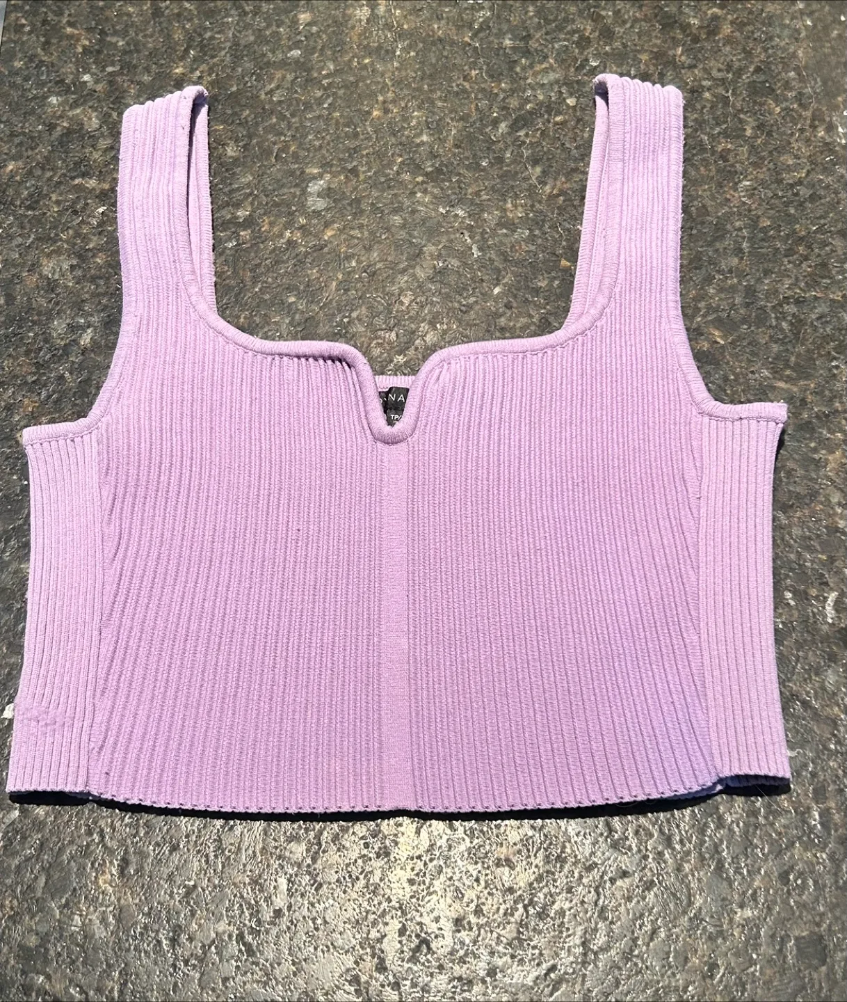 Dynamite Lavender Ribbed Knit Tank Top - XS thumbnail