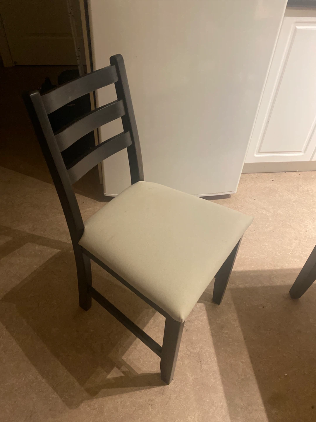 Dining Chair - Grey Frame, Cream Cushion