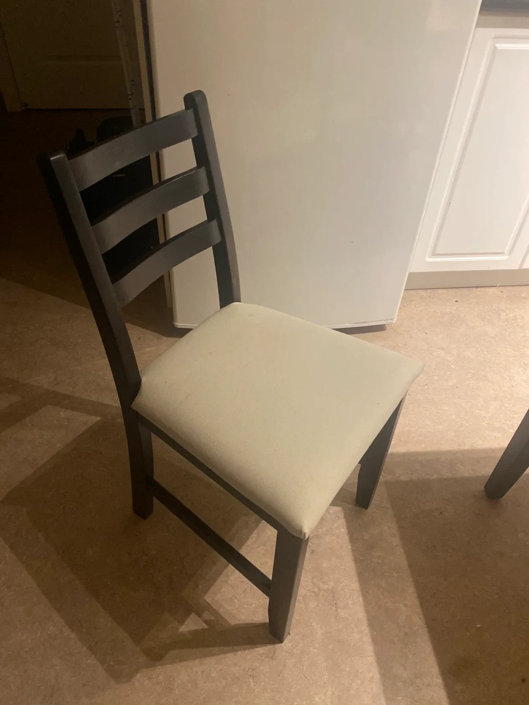 Dining Chair - Grey Frame, Cream Cushion thumbnail